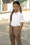 Cream Zipper Pocket Girls' School Sweatpants 19198 - 4