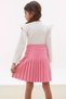 Pink Pleated Skirt Long Sleeve Badi Girl's Dress Set 17741 - 5