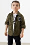 Khaki Embroidered Jean Shirt T-Shirt Boy's 2-Piece Set 18235 - 2