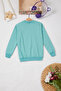 Green Rabbit Embroidered Lettering Girl's Sweatshirt 16948 - 4