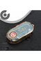 Fiat Compatible 500, Doblo, Fiorino, Punto, Ducato, Bravo, Panda Gold Edge Tpu Key Case Cover (Blue) - 4