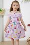 Lilac Swan Printed Short Sleeve Girls' Summer Dress - 4