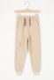 Cream Cargo Pocket Raised Boys' Sweatpants 17064
