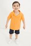 Baby Boy Orange Polo Collar T-shirt with Shorts Set 18633 - 2