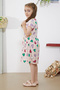 Salmon Heart Printed Short Sleeve Girls' Dress 18783 - 6