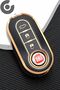 Fiat Compatible 500, Doblo, Fiorino, Punto, Ducato, Bravo, Panda Gold Edge Tpu Key Case Cover (Black)