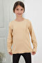 Cream Omzu Ruffled Ribbed Girls' Long Sleeve Badi 18756 - 4