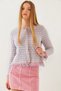 Women's Baby Blue Fringed Knitwear Cardigan 20246205