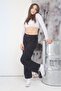 Black Double Cargo Pocket Pink Striped Girl's Parachute Pants 17590 - 4