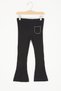 Black Flare Leg Ribbed Pocket Girls' Leggings 16995