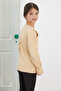 Cream Omzu Ruffled Ribbed Girls' Long Sleeve Badi 18756 - 5