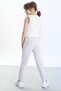 Gray Fashion Girl Embroidered Belted Girls' Sweatpants 17685 - 4