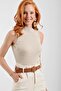 Women's Half Turtleneck Sleeveless Thin Knitwear Sweater 21w109 - 2