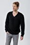 Men's Genova V-Neck Standard Fit Knitwear Sweater Black 24W209 - 2