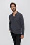 Men's Polo Collar Patterned Knitwear Sweater Anthracite - Black 23w204 - 3