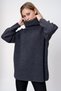 Women's Degaje Collar Long Thessaloniki Knitwear Sweater Anthracite 22wk258