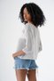 Women's Boat Neck Openwork Transparent Knitwear Sweater White 24S159 - 6