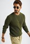 Men's Crew Neck Thessaloniki Knitwear Sweater Khaki 21W303 - 3