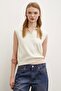 Turquoise Polo Neck Sweater Cream - 2