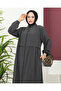Plus Size Crepe Ferace -Anthracite - 4