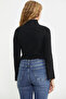 Half Fisherman Crop Knitwear Sweater - Black - 5