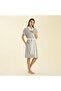 Longas Short Bathrobe ECRU/MARINE BLUE - 2