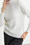 Woolen Motif Detailed Stand Collar Knitwear Sweater - Bone - 5