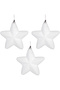 Christmas Ornament, Star, White - Set of 3, 13 cm