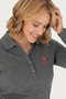 Women's Anthracite Melange Basic Polo Collar Sweatshirt 50271573-Vr081 - 2