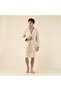 Solid Bamboo Unisex Bathrobe Beige - 3