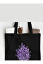 Thick Lavender Design Lavender, Design Black Cloth Bag, Shoulder Bag, Shopper Bag, Pinterest Bag - 3