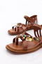 Women's Closed Back Star Decorated Sandals Brown 4183289 - 4