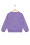 Crew Neck Long Sleeve Heart Embroidered Purple Color Girl's Sweatshirt - 2