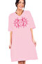 Moon Sun V Neck Half Sleeve Knee Length Comfortable Home Dress Nightgown