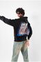 Unsober Printed Oversize Unisex Black Hoodie - 5