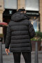 Men's Hooded Winter Long Coat with Bag Pocket - 3