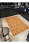 Paris Collection Orange Themed Geometric Motif Patterned Creative Modern Decorative Carpet 176