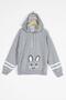 Hooded Long Sleeve Gray Color Girl's Sweatshirt