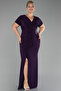 Purple Short Sleeve Glitter Long Plus Size Evening Dress Abu39892