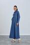 Pregnant Pregnant Denim Dress with Button Polo Neck Breastfeeding - 2