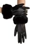 Women's Vegan Leather Water and Windproof Cold Resistant Thermal Gloves - 7