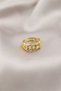 Gold Color Metal Chain Model Stone-Embellished Women's Ring - Tj-Byk2201