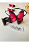Butterfly Black Pink Mixed 5-Piece Crown Elastic Clip Buckle Set - 4