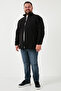 Regular Fit Mock Neck Zippered Large Size Fleece Cardigan Men's Cardigan 5906028B - 3