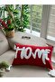 New Year Christmas Themed Punch Embroidered Throw Pillow Cover - 7