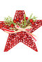 Christmas Ornament, Star, New Year's Decor, Bow, Berries, Red - 25X25 cm - 2