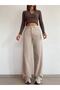 By-9465 Jeans Beige High Waist Boyfriend Wide Leg Denim Pants - 3