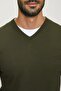 Men's Khaki V-Neck Knitwear Sweater 20w151 - 4