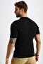 Men's Black Corded Crew Neck T-Shirt - 6