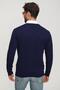 Men's Navy Blue V-Neck Knitwear Sweater 20w151 - 5